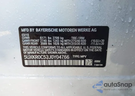 2018 BMW X5 xDrive35I из США, поврежденный, VIN 5UXKR0C53J0Y04766